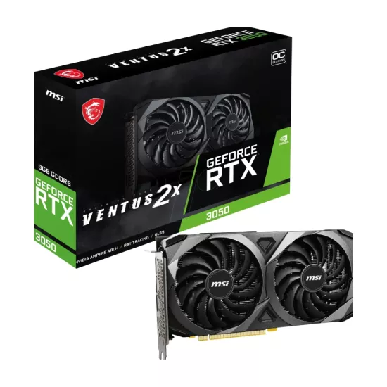 MSI Graphic Card RTX 3050 8GB DDR6 VENTUS 2X XS 8G OC Dual Fan