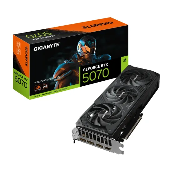 Gigabyte Graphic Card RTX 5070 12GB DDR7 Windforce OC SFF Triple Fan