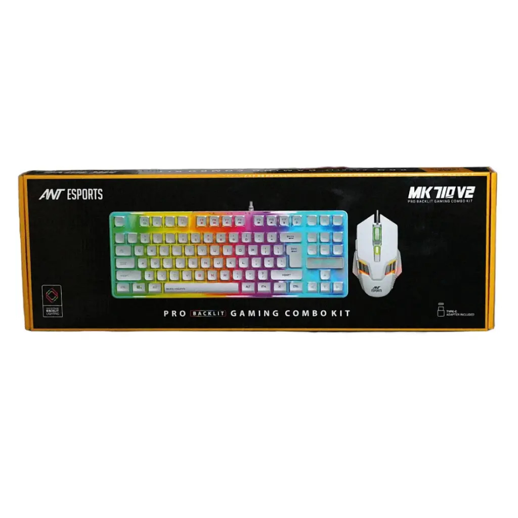 Ant Esports USB Gaming Keyboard Mouse Combo Pro Backlit MK710V2