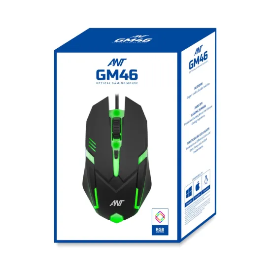Ant Esports USB Gaming Mouse RGB GM46 Black