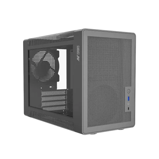 Ant Esports Mini Tower Cabinet (Micro-ATX, Mini-ITX) Box C Air Grey