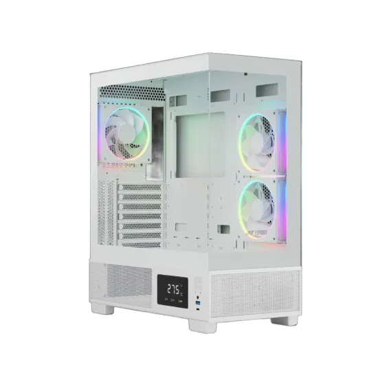 Ant Esports Gaming Cabinet Crystal X3 LCD (White)