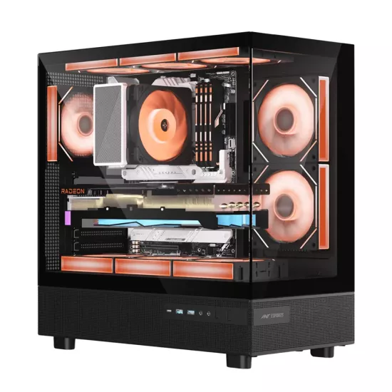 Ant Esports Gaming Cabinet Crystal x6 Black