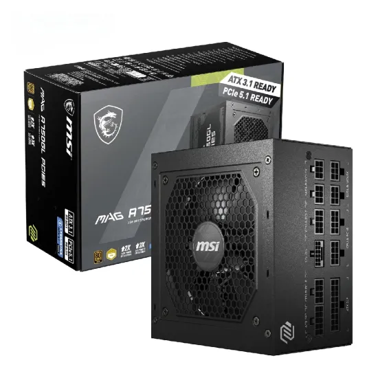 MSI MAG A750GL PCIE5 750w 80 Plus Gold Desktop Power Supply