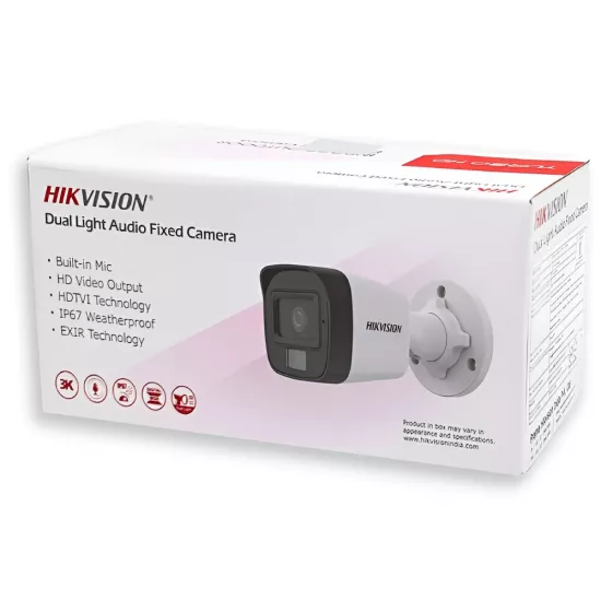 Hikvision 5MP Hybrid HD 3K Bullet Camera 3.6mm With Audio (DS-2CE16K0T-LPFS)