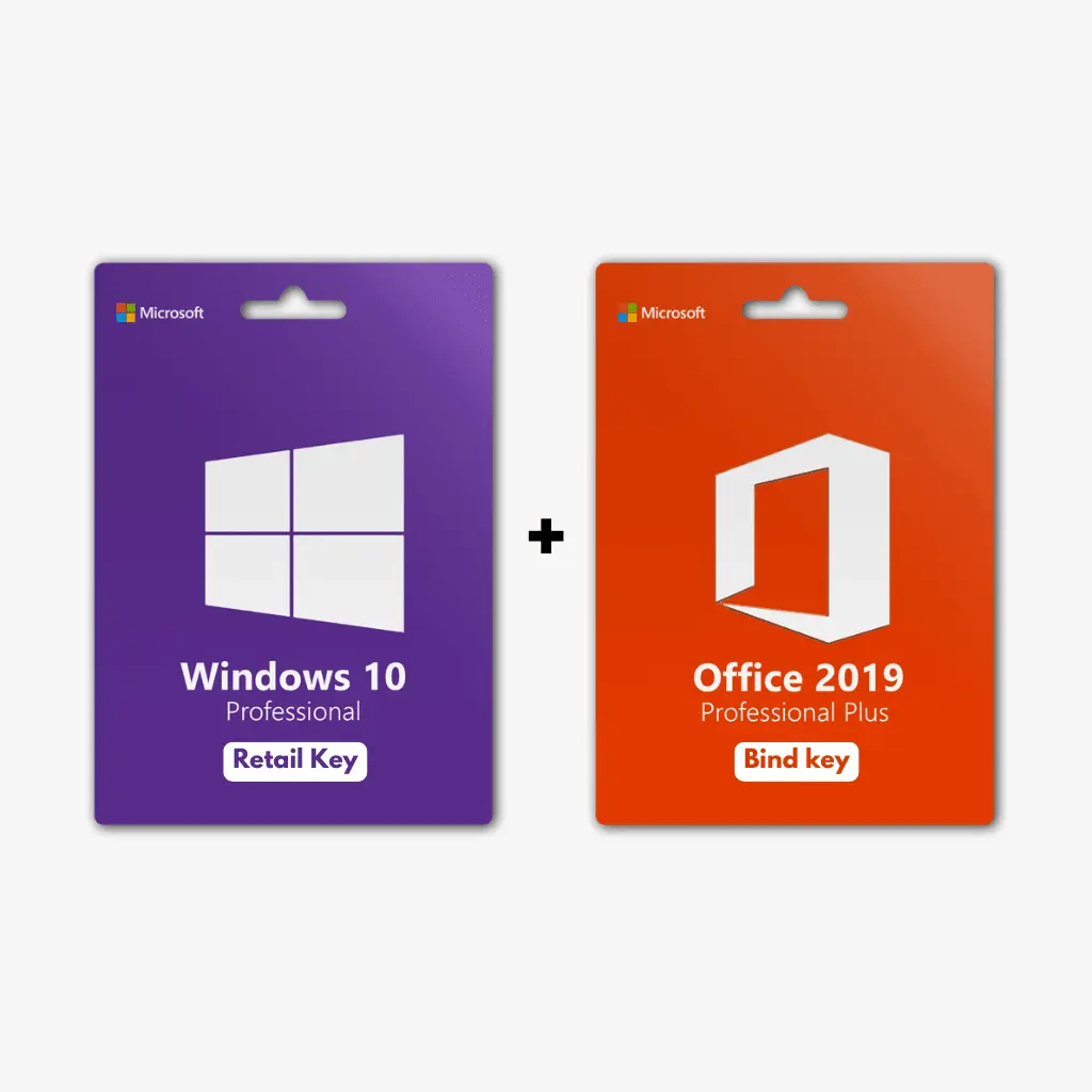 Windows 10 Pro Retail Key + Office 2019 Professional Plus: Bind key for Windows