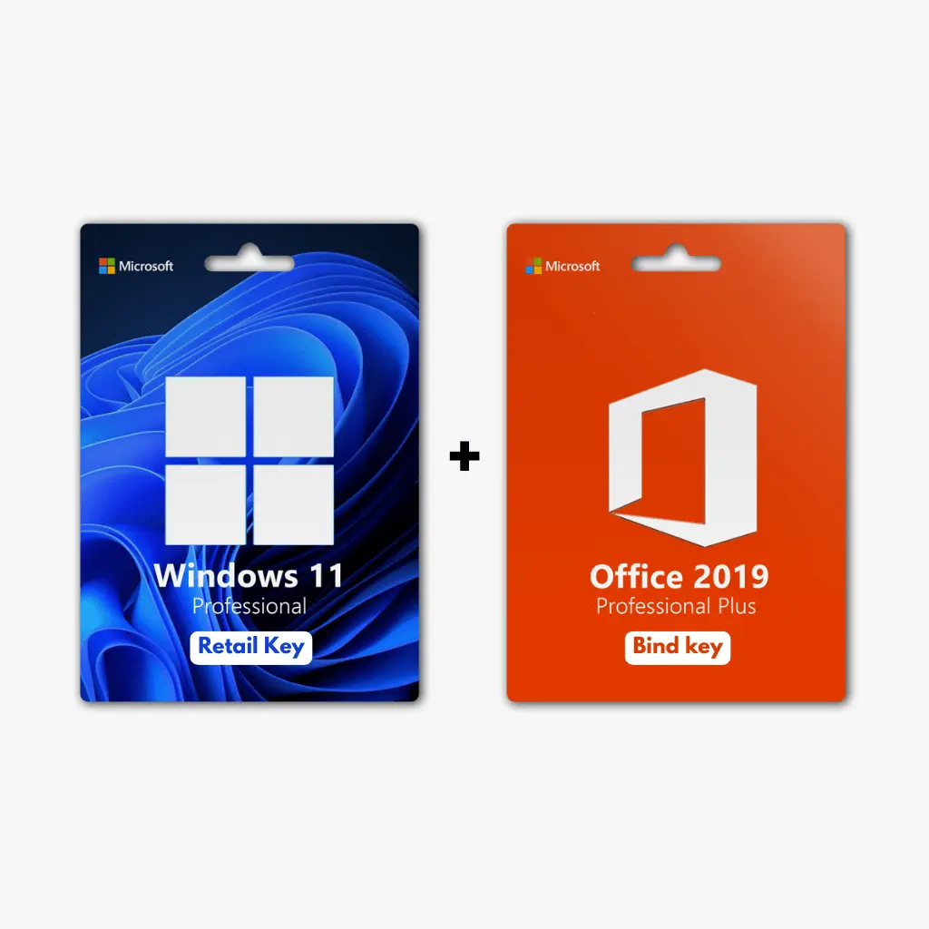 Windows 11 Pro Retail Key + Office 2019 Professional Plus: Bind key for Windows