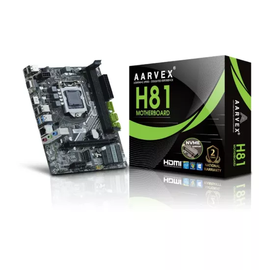 Aarvex H81M DDR3 Motherboard For 4th Gen with NVMe Slot